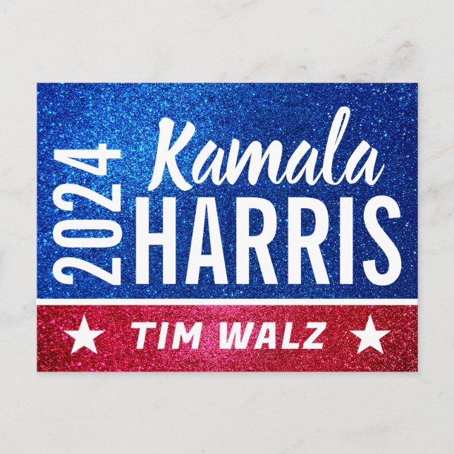 Support Kamala Harris 2024 Progress and Unity Vykort (Framsida)