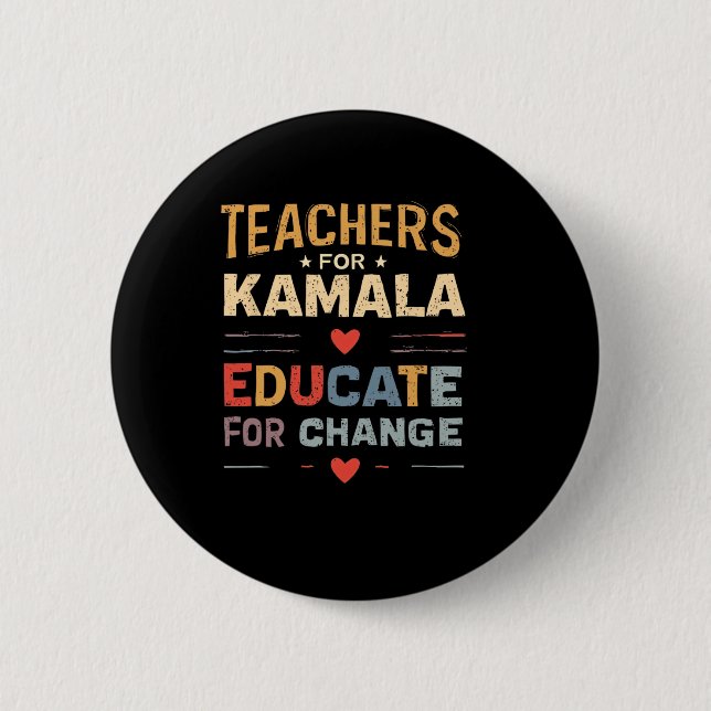 Support Kamala Harris Education Teacher Harris Knapp (Framsida)