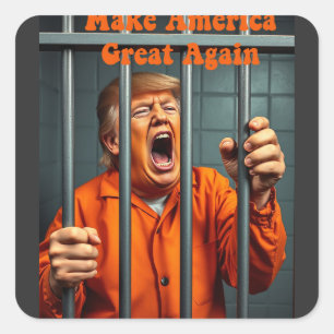 Support Kamala Walz Justice Trump Funny Satire Fyrkantigt Klistermärke