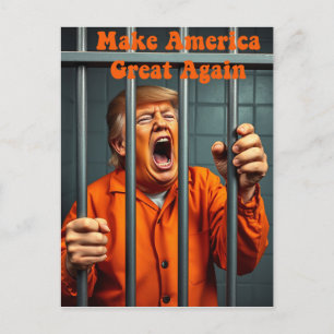 Support Kamala Walz Justice Trump Funny Satire Vykort