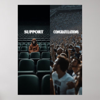 Support kontra Grattisar Hustle Motivation Poster