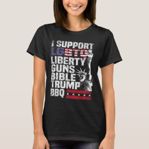 Support Lgbtq Liberty Guns Bible Trump Bbq T Shirt