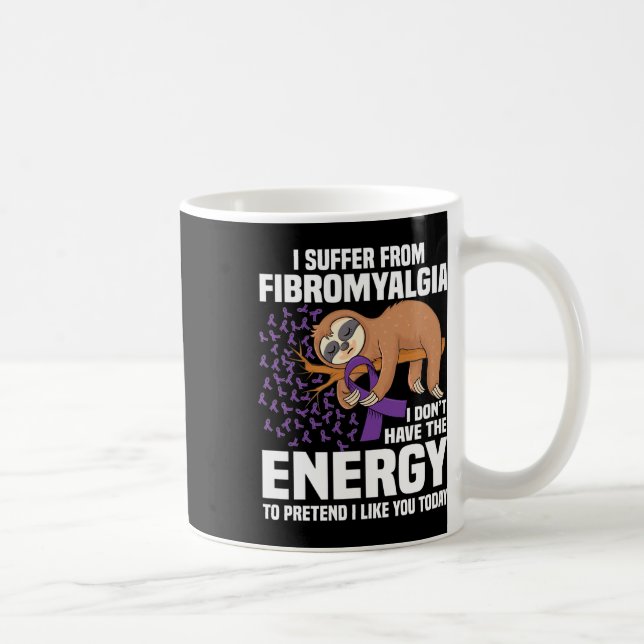Support Lila Ribbon Warrior Fibromyalgia Awarene Kaffemugg (Höger)