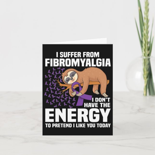 Support Lila Ribbon Warrior Fibromyalgia Awarene Kort (Framsida)