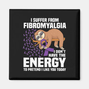 Support Lila Ribbon Warrior Fibromyalgia Awarene Magnet