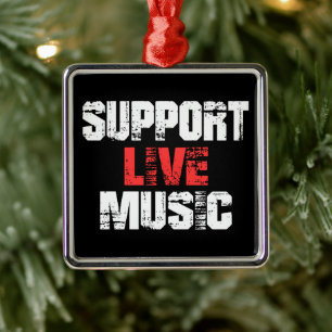Support Live Music Julgransprydnad Metall