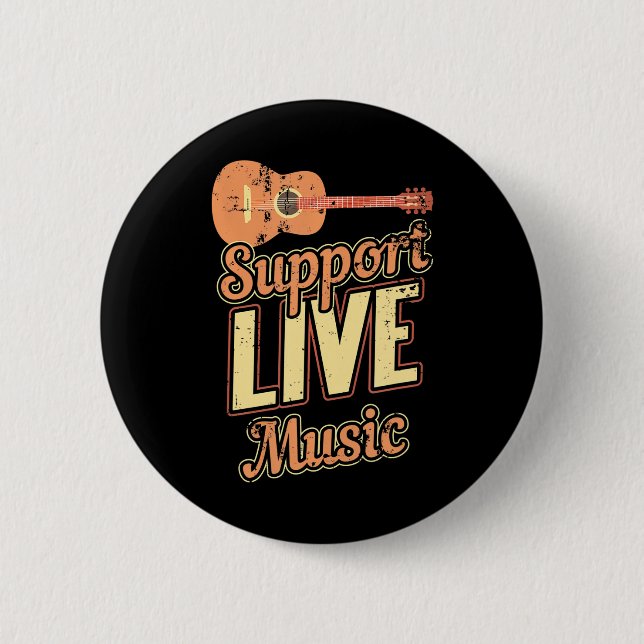 Support Live Music Musician Band Indie Retro Knapp (Framsida)