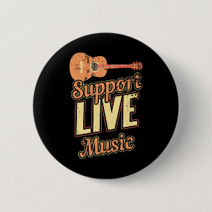 Support Live Music Musician Band Indie Retro Knapp