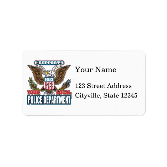 Support Local Police Adressetikett (Framsidan)