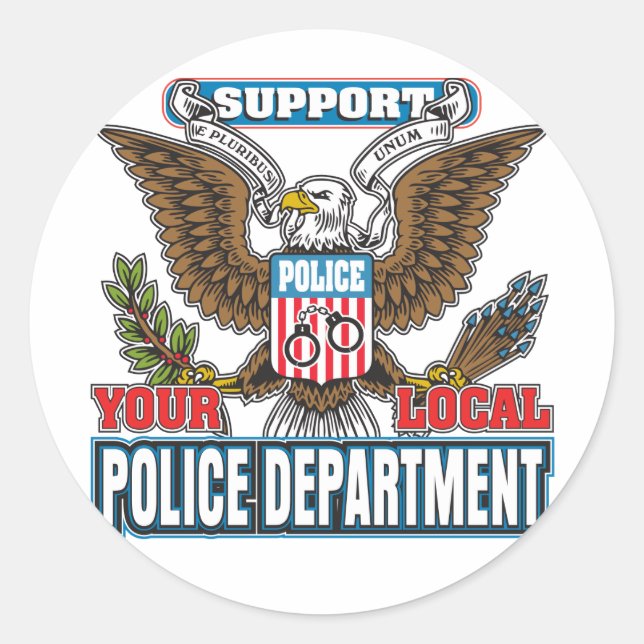 Support Local Police Runt Klistermärke (Framsida)