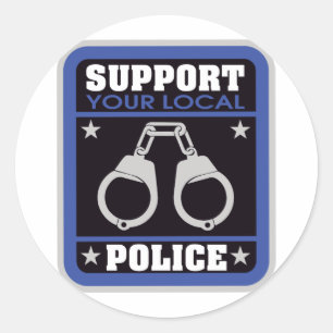 Support Local Police Runt Klistermärke