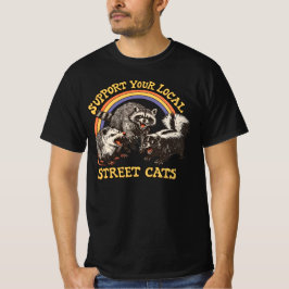 Support local street cats -Raccoon and Opossum Art T Shirt