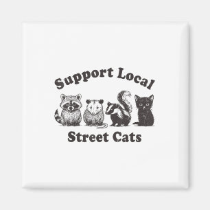 Support Local Street Cats Team Sopor Opossum Racco Magnet