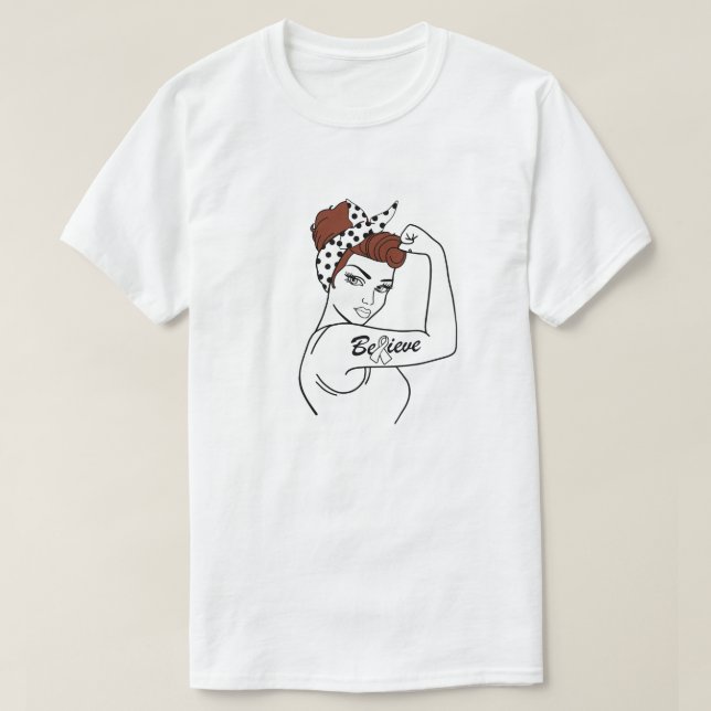 Support Lung Cancer Awareness Warrior Tro T Shirt (Design framsida)