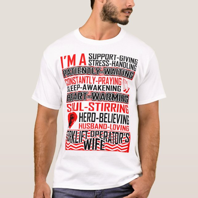 Support Make Loving Forklift Operators Wife T Shirt (Framsida)