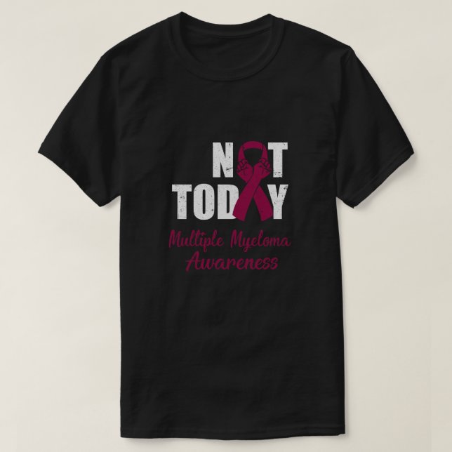 Support Många Myeloma Awareness Burgundy Ribbon T Shirt (Design framsida)