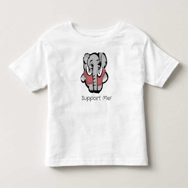 Support Me Elephant T Shirt (Framsida)