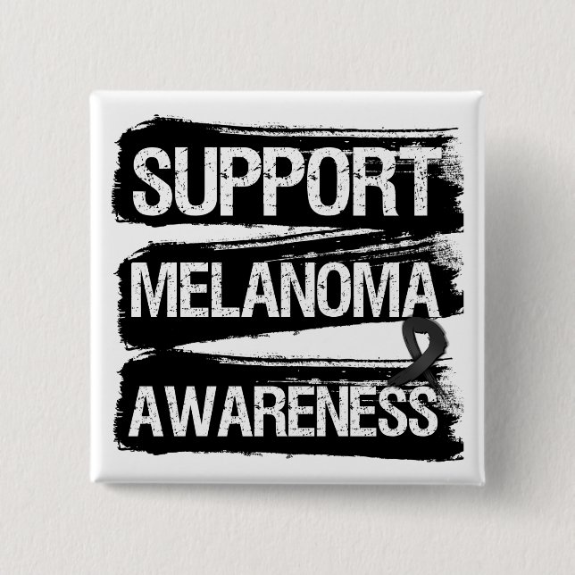 Support Melanoma Awareness Grunge Knapp (Framsida)