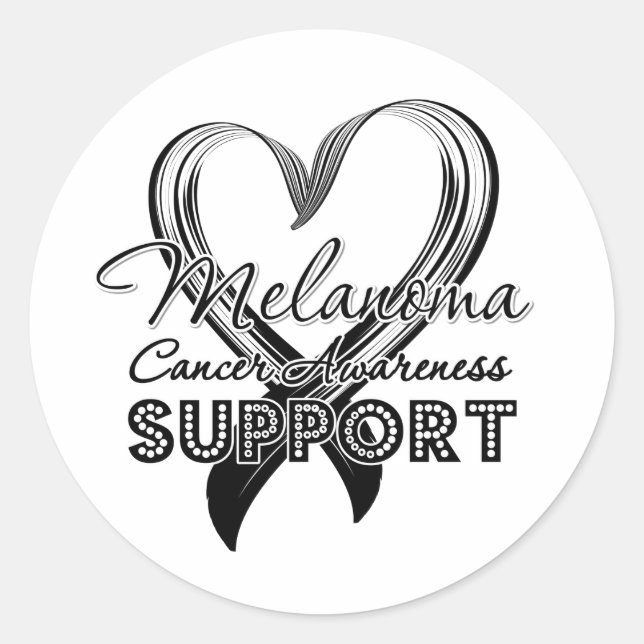 Support Melanoma Awareness Runt Klistermärke (Framsida)