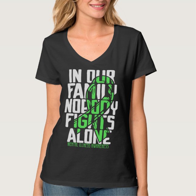 Support Mental Illness Warrior Cute Family Disease T Shirt (Framsida)