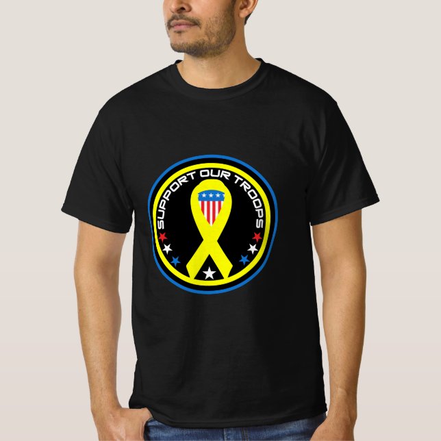 Support Our Troops Patriotic T Shirt (Framsida)
