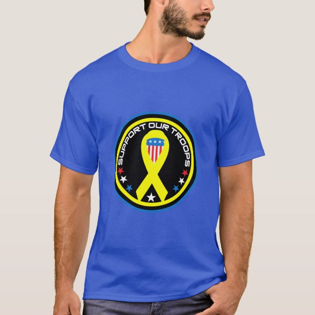 Support Our Troops Patriotic T Shirt (Framsida)