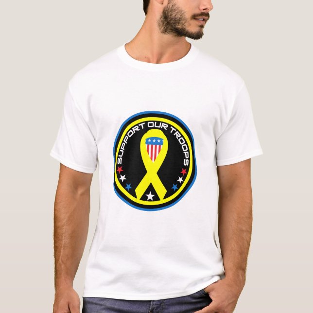 Support Our Troops Patriotic T Shirt (Framsida)