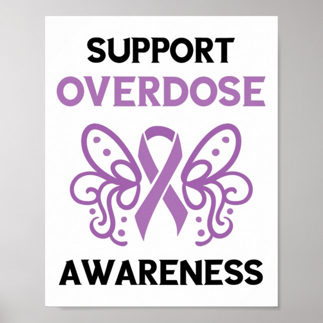 Support Overdose Purple Ribbon Overdose Awareness  Poster (Framsidan)