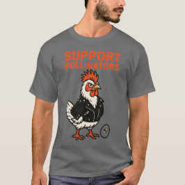 Support Polinators Cool Rooster in Leather Jacket T Shirt