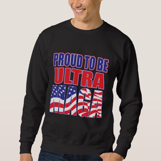 Support President Trump Lång Ärmad Tröja (Framsida)