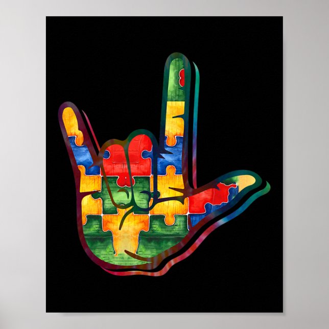 Support Puzzle för medvetandehöjande av kärlek-tec Poster (Framsidan)