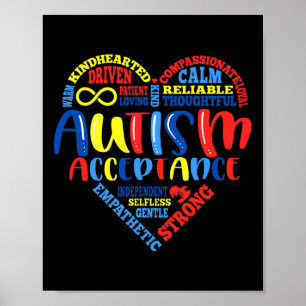 Support Puzzle P för godkännande av autism - medve Poster