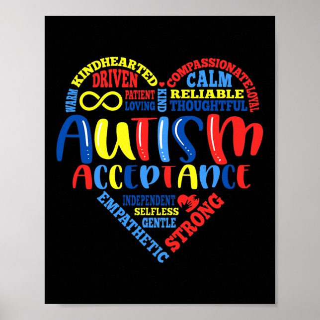 Support Puzzle P för godkännande av autism - medve Poster (Framsidan)