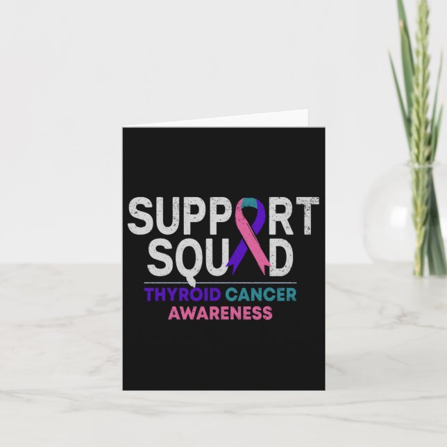Support Quad Thyroid Cancer Awareness Month Ribbo Kort (Framsida)