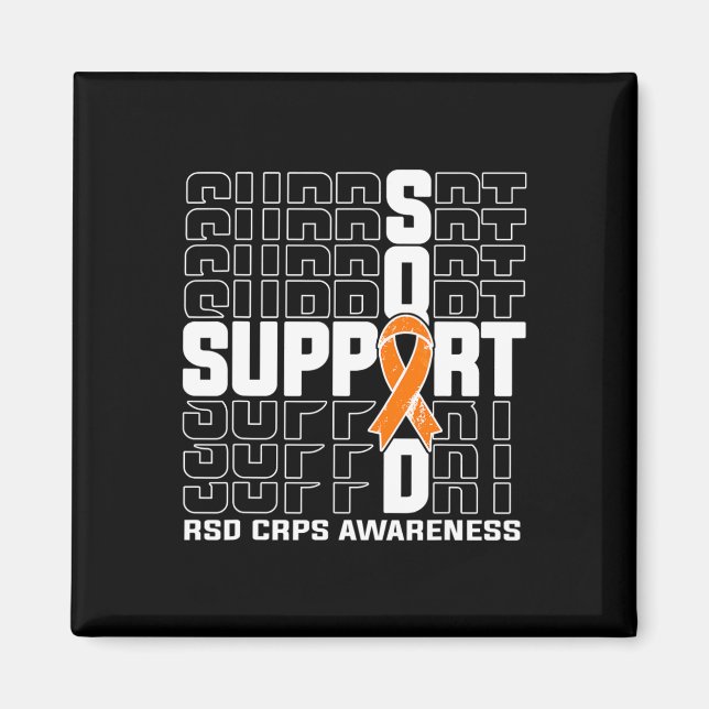 Support RSD CRPS Awareness 2 i fyrkant Magnet (Framsidan)