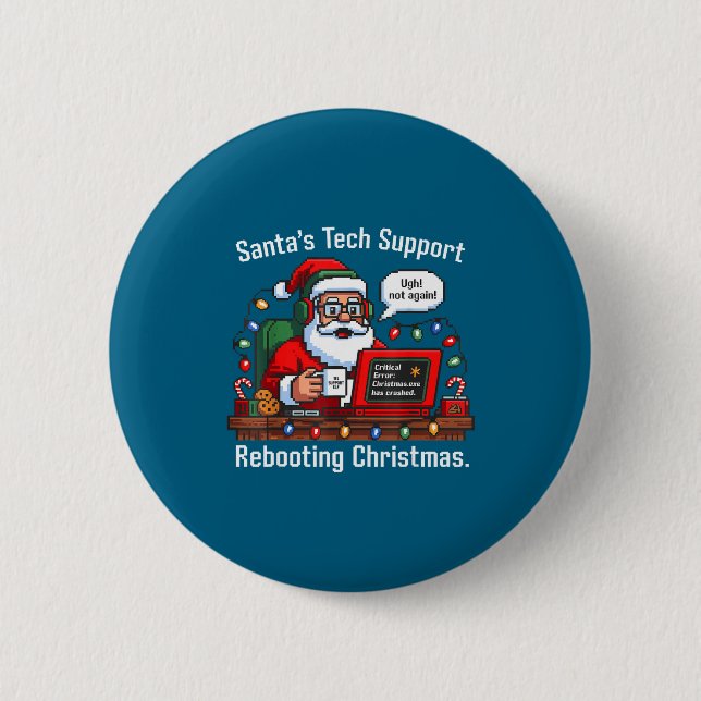 Support Santa Rebooting s Tech Shirt Knapp (Framsida)