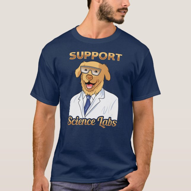 Support Science Labs Labrador Gag T Shirt (Framsida)