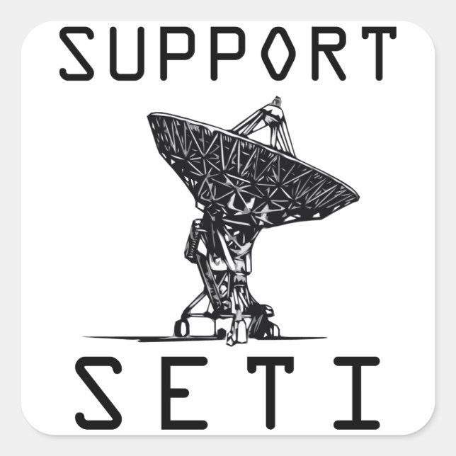 Support SETI Fyrkantigt Klistermärke (Framsida)