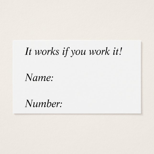 Support, sponsring, fellowship Number Cards Visitkort (Baksidan)