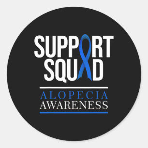Support Squad Alopecia Awareness Hair Loss Runt Klistermärke