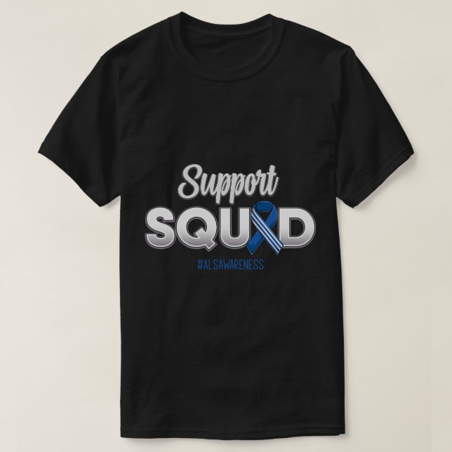 Support Squad ALS Awareness Hope Strong För manar  T Shirt (Design framsida)