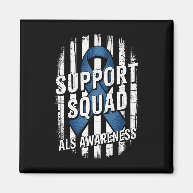 Support Squad Als Awareness Month USA Fla Magnet (Framsidan)