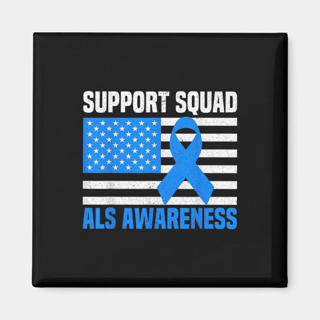 Support Squad Als Awareness Month USA Fla Magnet (Framsidan)
