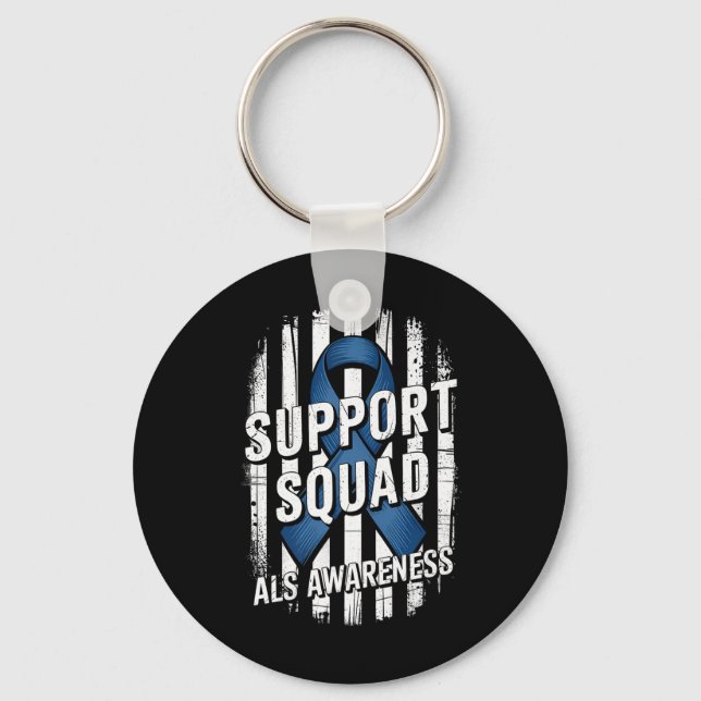 Support Squad Als Awareness Month USA Fla Nyckelring (Framsida)