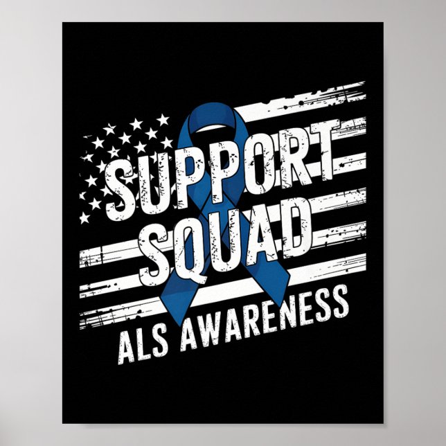 Support Squad Als Awareness Month USA Fla Poster (Framsidan)