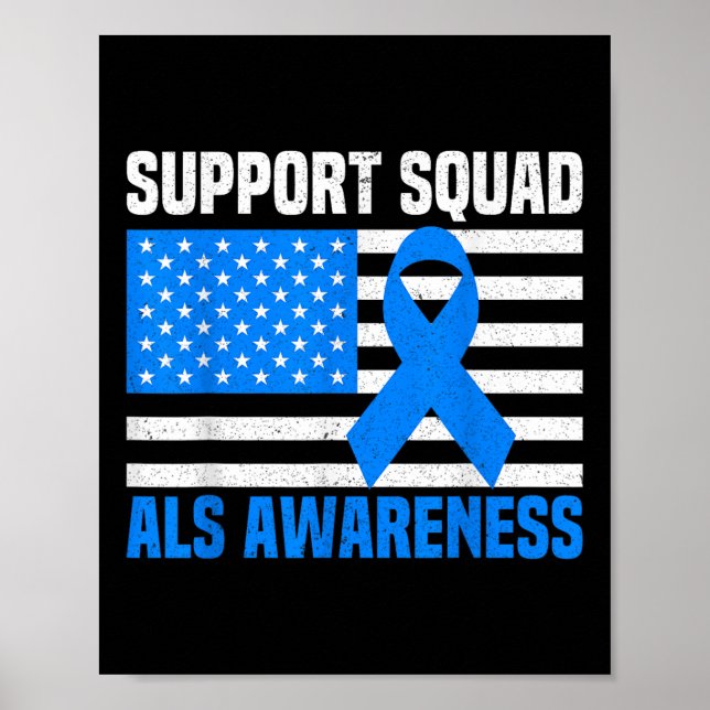 Support Squad Als Awareness Month USA Fla Poster (Framsidan)