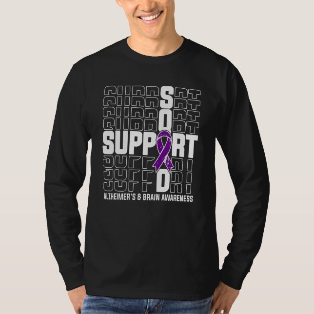 Support Squad Alzheimer's & Brain Awareness T Shirt (Framsida)
