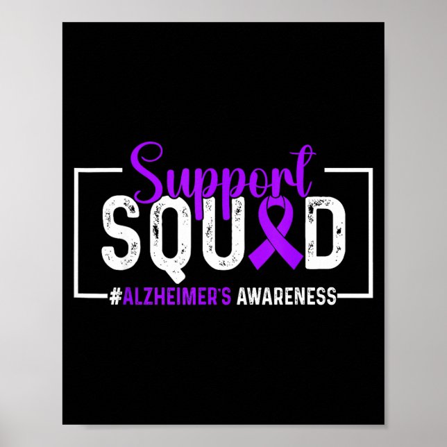 Support Squad Alzheimers Medvetenhet Månad Lila Poster (Framsidan)