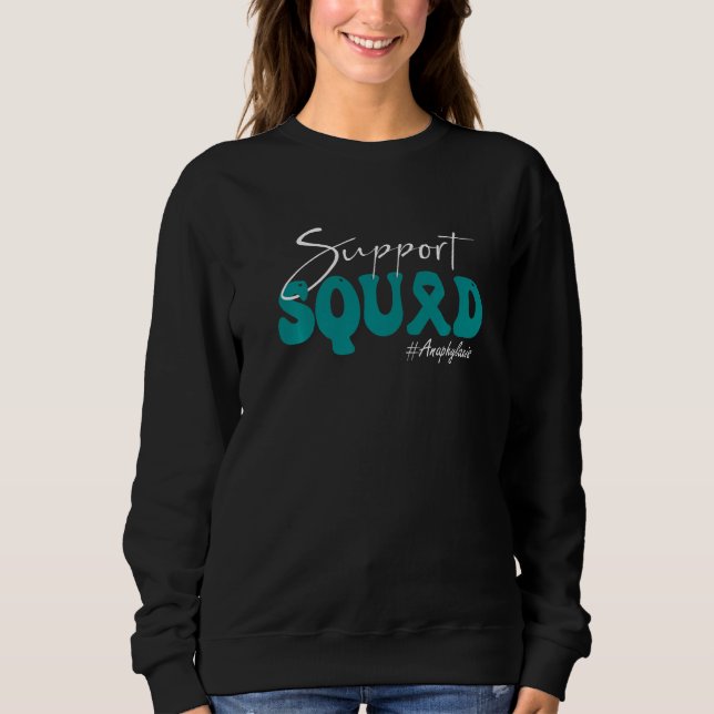 Support Squad Anaphylaxis Awareness Teal Ribbon   T Shirt (Framsida)