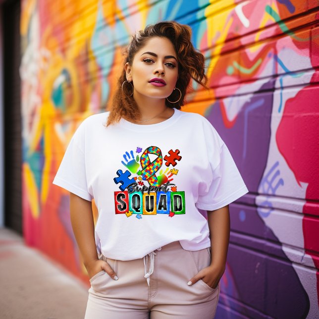 Support Squad Autism Awareness Ribbon T-shirt (Skapare uppladdad)